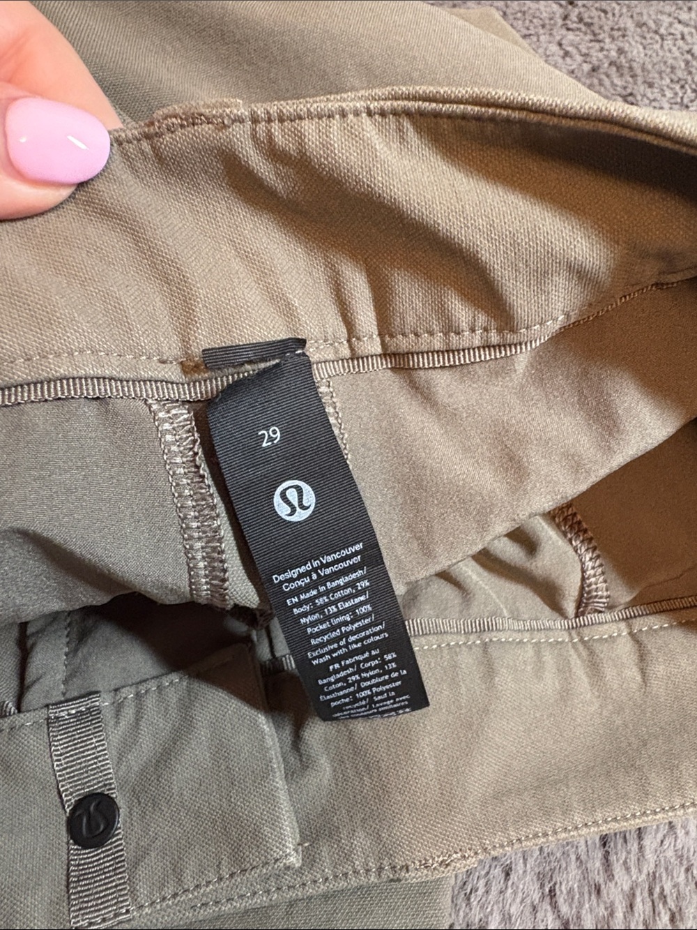 lululemon athletica Men's Slim Chino Pants - Tan Size 29 - Picture 4 of 5